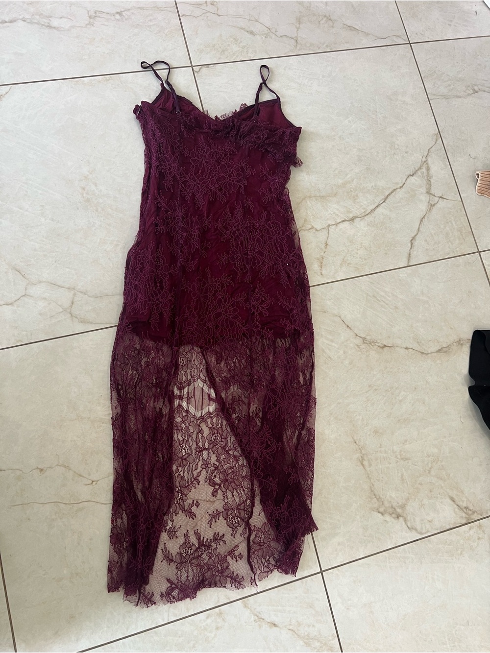 Urban Outfitters Burgundy Lace Mini Dress Size Large - Picture 6 of 6